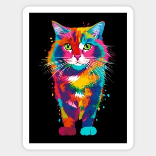 Colorful cat, pop art style neon art Magnet